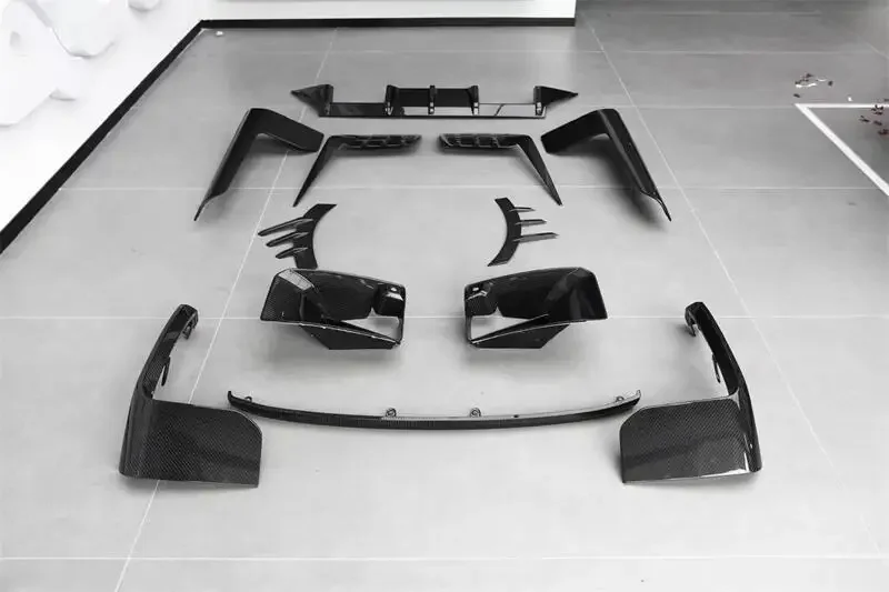 Горячий! Передний бампер из настоящего углеродного волокна задний спойлер