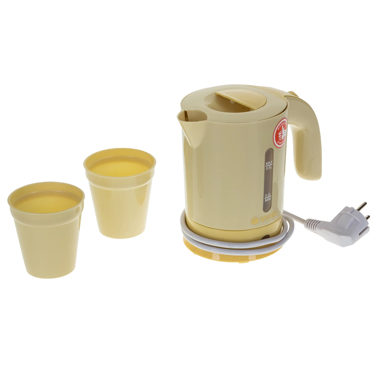 Чайник дорожный Vitek VT-7023 Y(корпус из высококачественного пластика объем 0.5 Л.