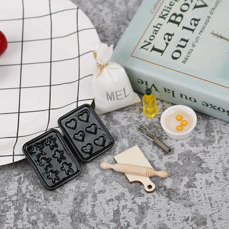 

New 8pcs/set 1:12 Dollhouse Miniatures Mini Baking Tools Kitchen Accessories For Doll House Decor Kids Pretend Play Toys
