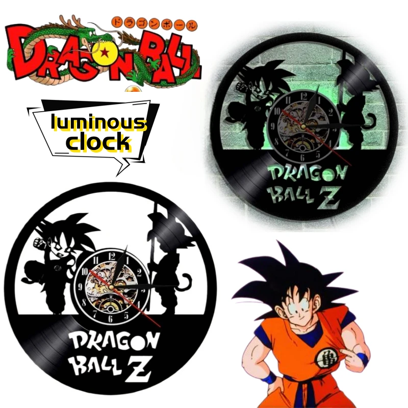 Фото Настенные часы Dragon Ball Son Goku с LED-подсветкой, персонализированные, креативные, для дома, гостиной, столовой, светящиеся, декоративные. №1