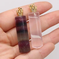 new style necklace pendant natural stone rose quartzfluorite pendant for jewelry making diy necklace accessory