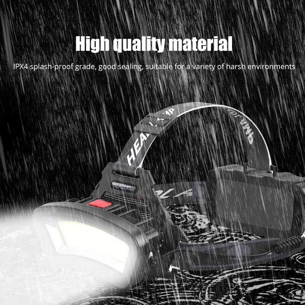 

Portable Headlamp Emergency Waterproof COB Headlight Rechargeable Head Lamp Warning Light Cycling Fishing Lighting