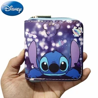 disney womens wallet cartoon cute lilo and stitch pu leather high quality purses for women portable coin purse birthday gift