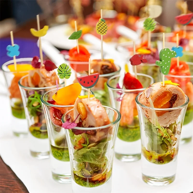 

100pcs Disposable Bamboo Fruit Picks, Artistic Fruit Picks, Cocktail Decoration