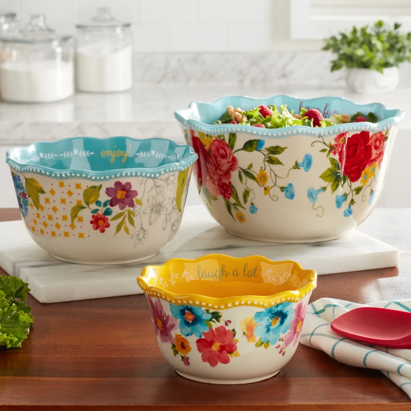 

Sweet Rose Sentiment Serving Bowls, 3-Piece Set