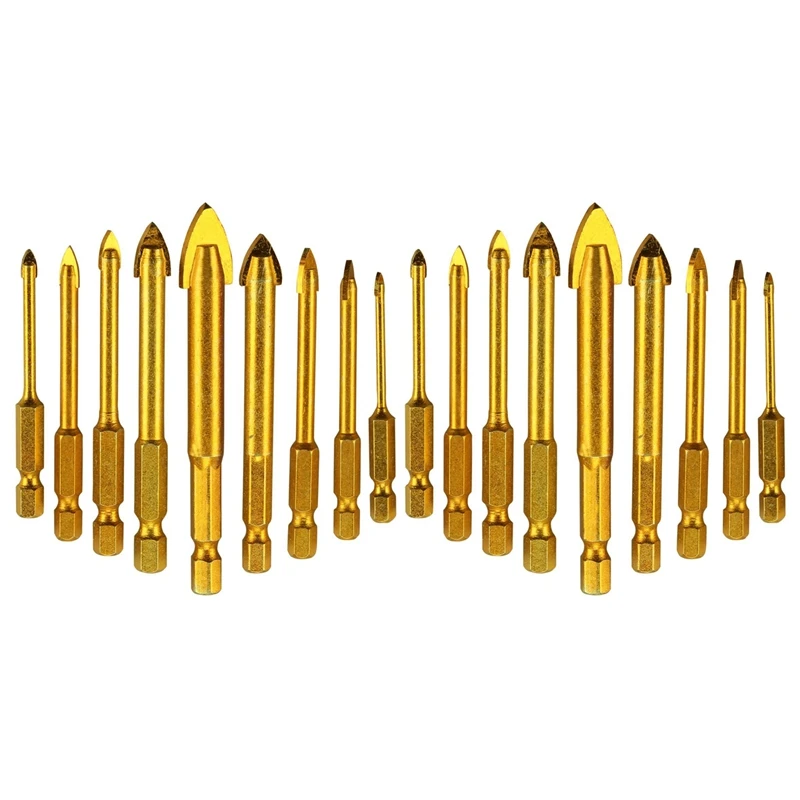 

18 Pcs. Tile Drill Ceramic Drill Set Of Glass Drill Bits Set Hexagon Tile Drill Set 3/4/5/6/8/10 / 12Mm