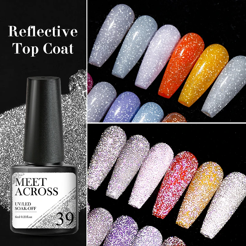 

Reflective Glitter Gel Nail Polish Summer Color Sparkling Sequins Semi-Permanent Varnishes Soak Off UV LED Nail Art Gel DIY