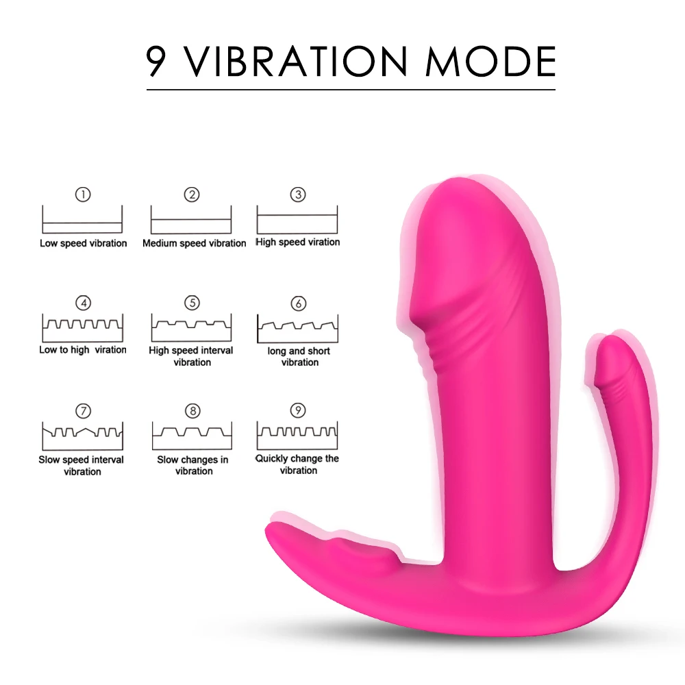 

Женский Вибратор, носимый вибрационный фаллоимитатор, 9 скоростей, Анальные вибраторы, Стимулятор точки G и клитора, взрослая мастурбация