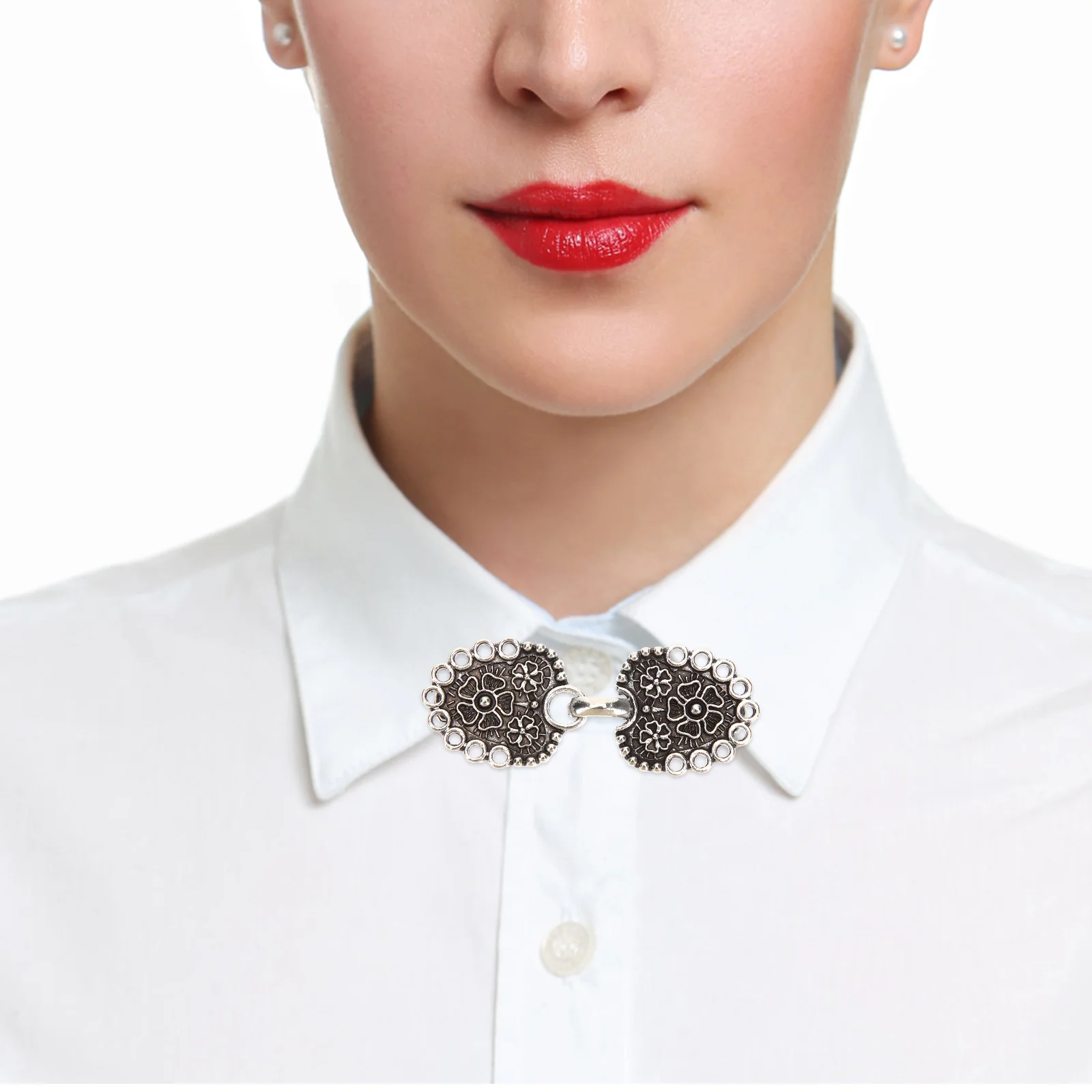 

4 Pcs Sweater Clip Brooches Women Women Sweater Collar Cardigan Shawl Alloy Dress Cinch Clip Miss