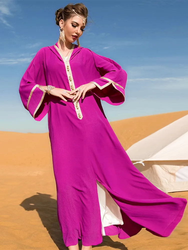 Рамадан ИД джеллаба абайя вышивка Дубай мусульманское платье шелковое платье Бисероплетение Оранжевый мусульманский ислам Абайи WY743