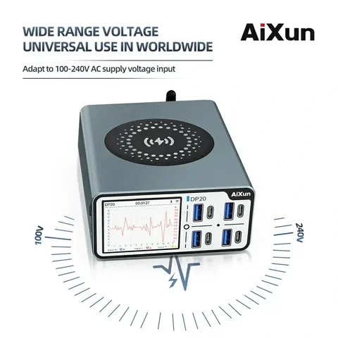 Плата JC Aixun DP20 многофункциональная настольная для быстрой зарядки мобильных телефонов IPhone Android PD QC инструмент для быстрой зарядки и ремонта