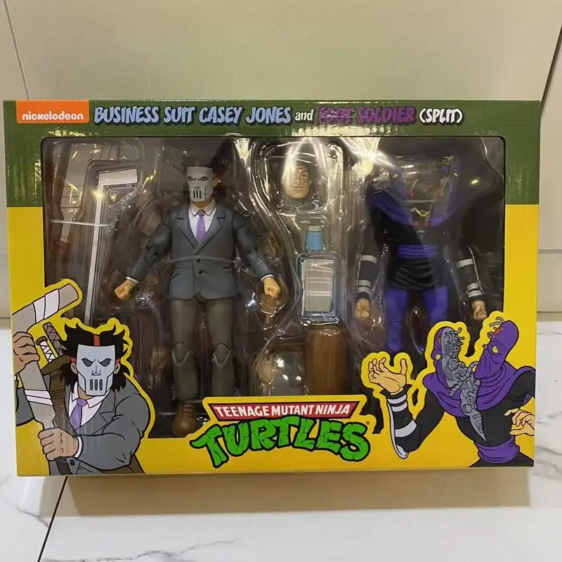 Деловой костюм Кейси Джонс и солдат сплит-стоп TMNT Figuras NECA 54394 Фигурка
