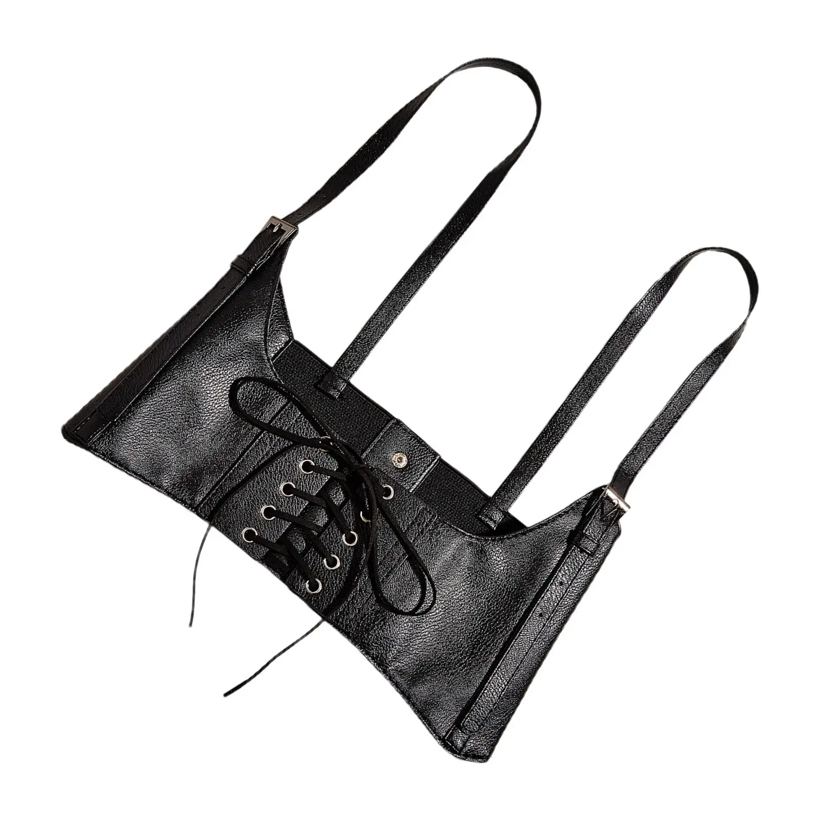 

Fashion Women Waist Belt Underbust Corset Snap Buckle Punk Waist Harness Belt PU Leather Cummerbund for Party Shirts Halloween