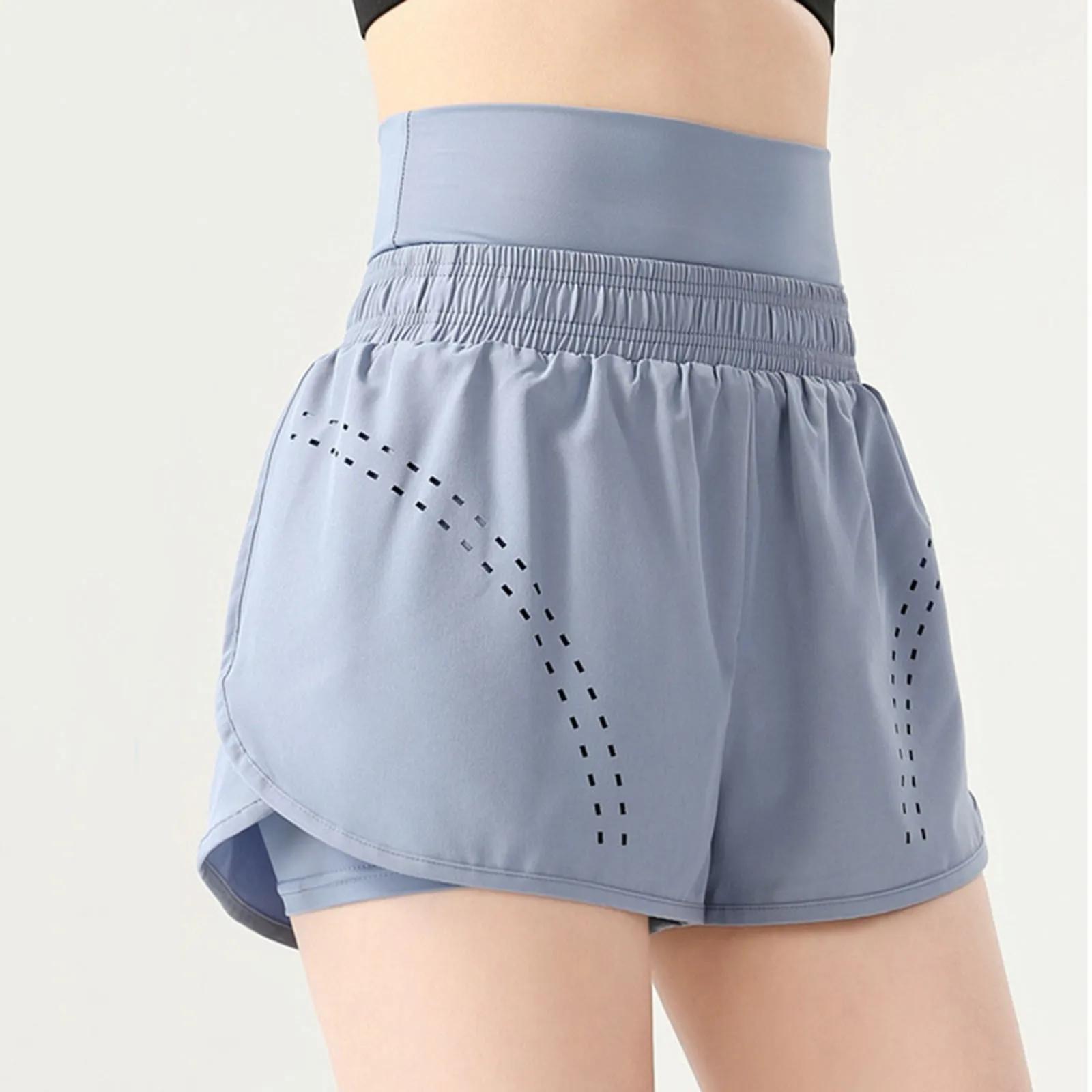 

Шорты женские спортивные с завышенной талией, 2 в 1