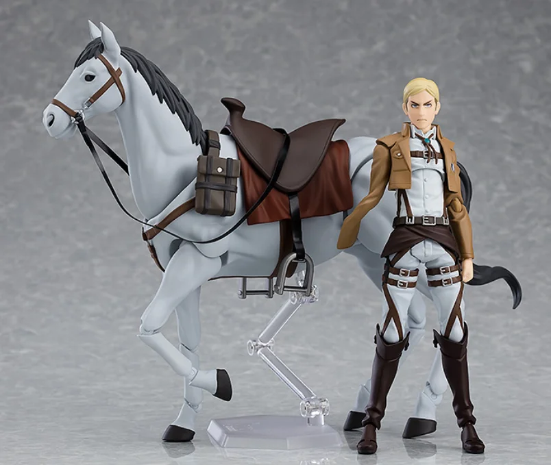 

Original figma 446 Attack on Titan Erwin Smith with horse PVC Action Figure Anime Toy Model