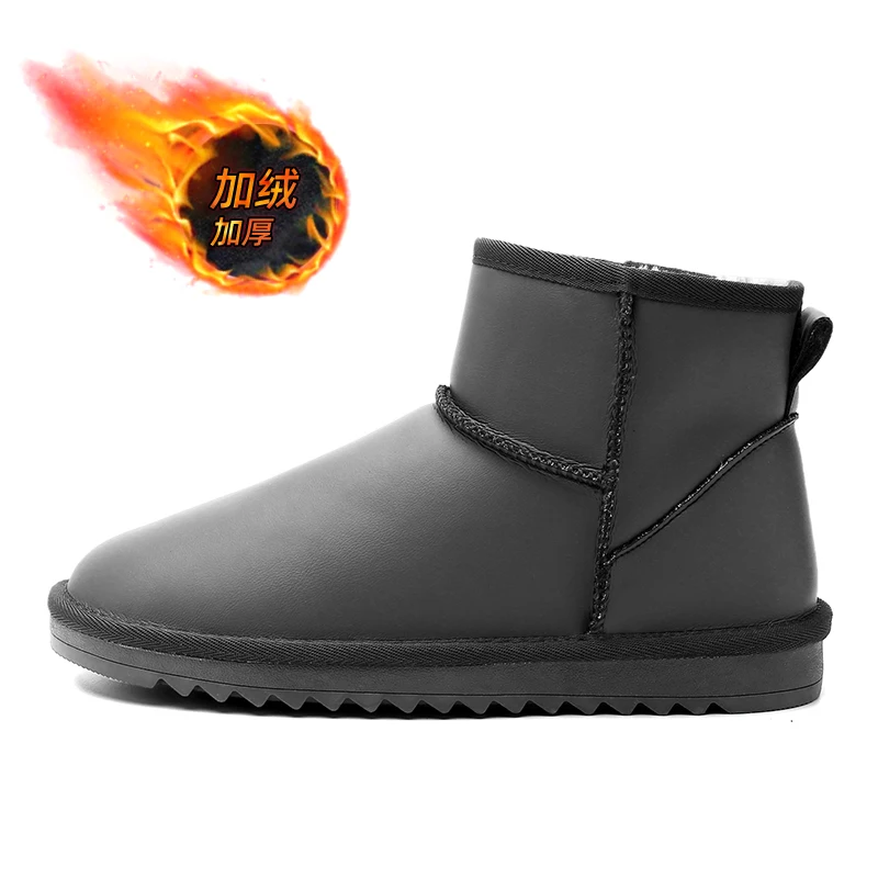 Зимние ботильоны из искусственной кожи мужская и женская зимняя обувь зимние