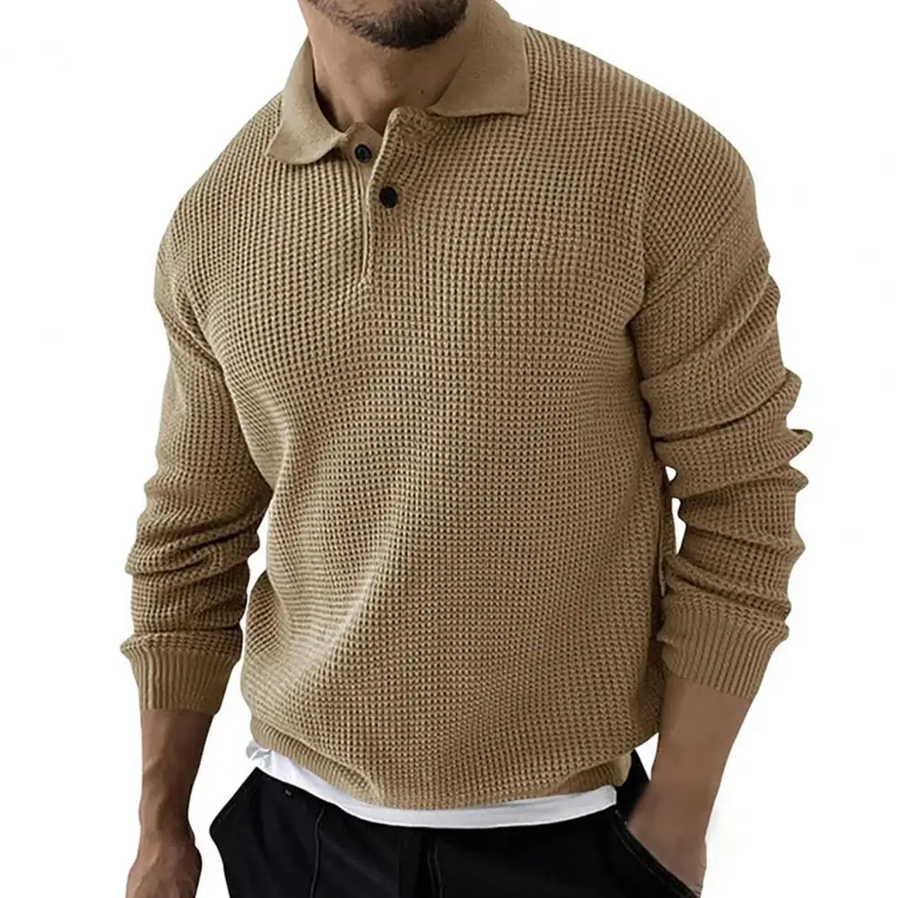 

Men Spring Sweater Turn-down Collar Streetwear Warm Simple Style Men Spring Sweater Spring Sweater Male Clothes