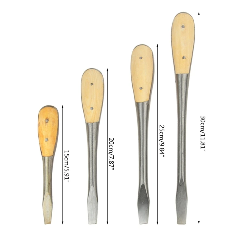 Сверхмощная шлицевая отвертка с деревянной ручкой плоской головкой 6/8/10/12 дюймов