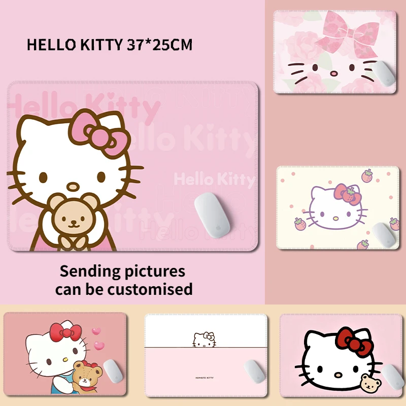 

Cute Hello Kitty Mouse Pad Cartoon Cute Computer Wrist Protector Female Pad Ins Precision Lock Edge Pink for Kids Gift
