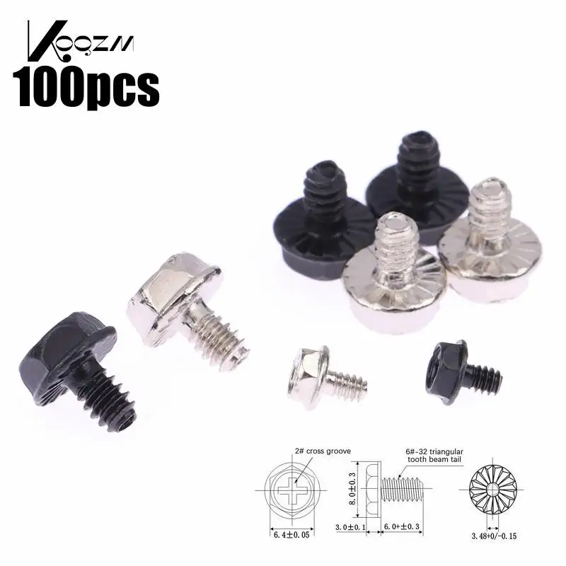 100 шт. крепежные винты с зубцами для материнской платы