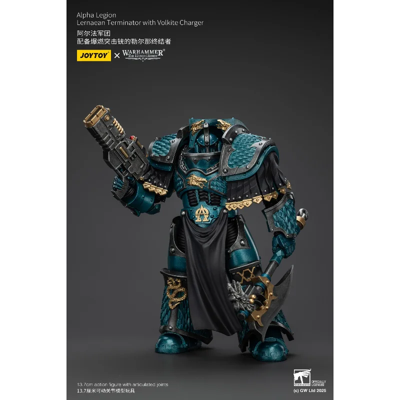Фото Предзаказ JOYTOY Warhammer The Horus Heresy Alpha Legion Lernaean Terminator with Flamer Storm Blaster 1/18 Action Figure №2