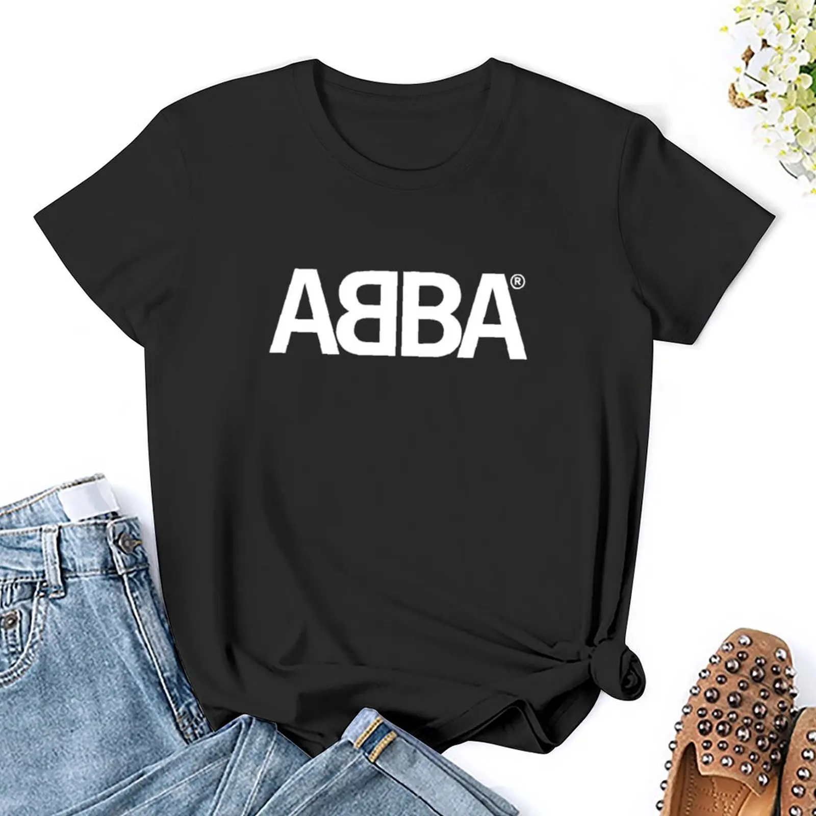 Белая футболка AB BA летние топы женские футболки с коротким рукавом белые для