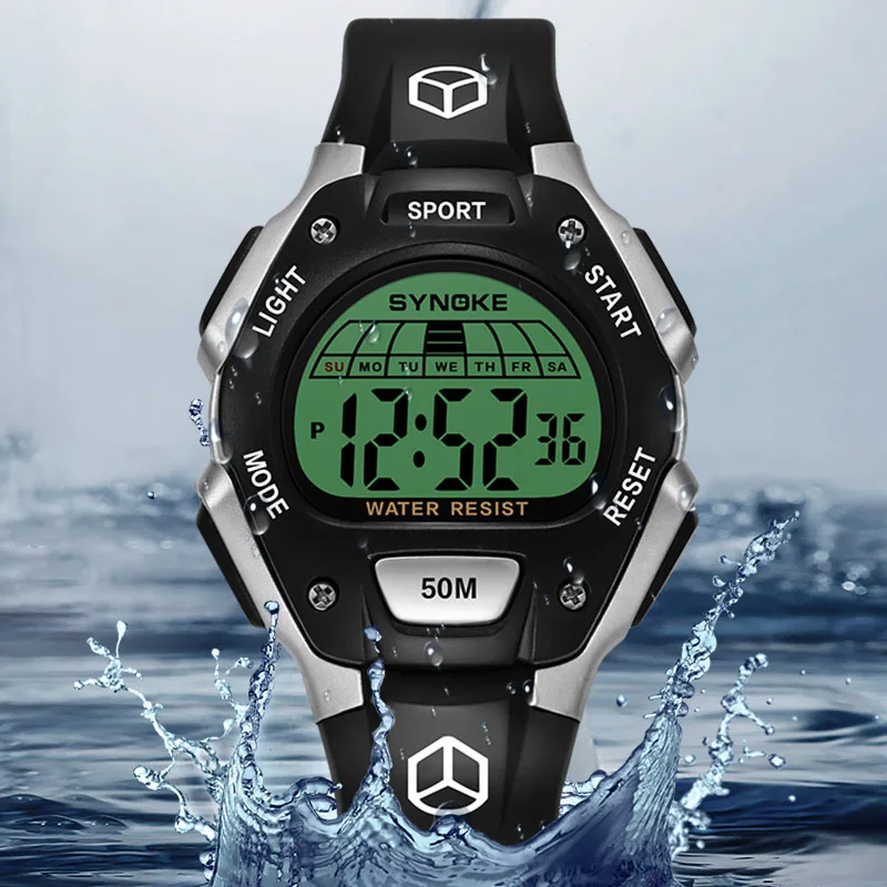 

SYNOKE Sports Men Watch Cartoon Screen Luminous Digital Watches Alarm Multifunction Waterproof Watches for Men Relojes Hombres