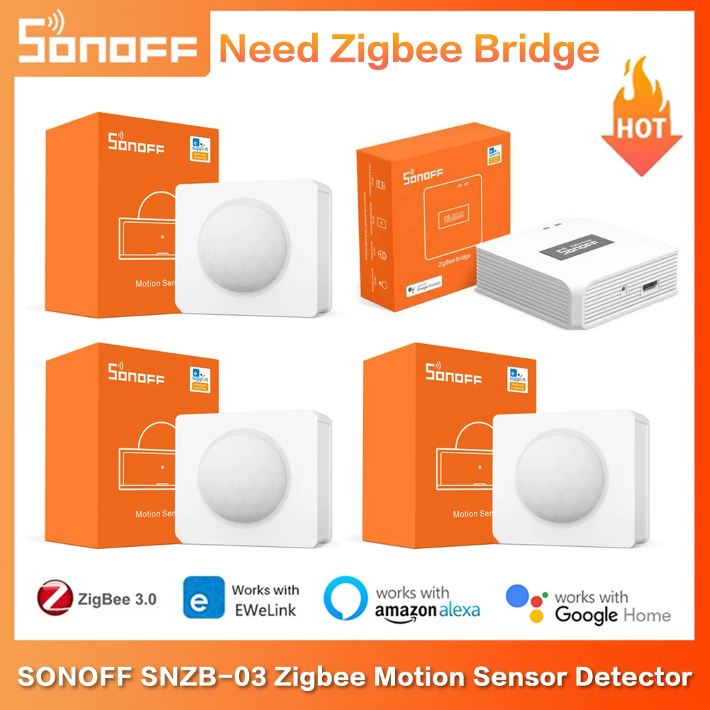 

Датчик движения SONOFF SNZB-03 Zigbee, детектор для умного дома с дистанционным управлением через ZBBridge, работает с eWeLink Alexa Google Home