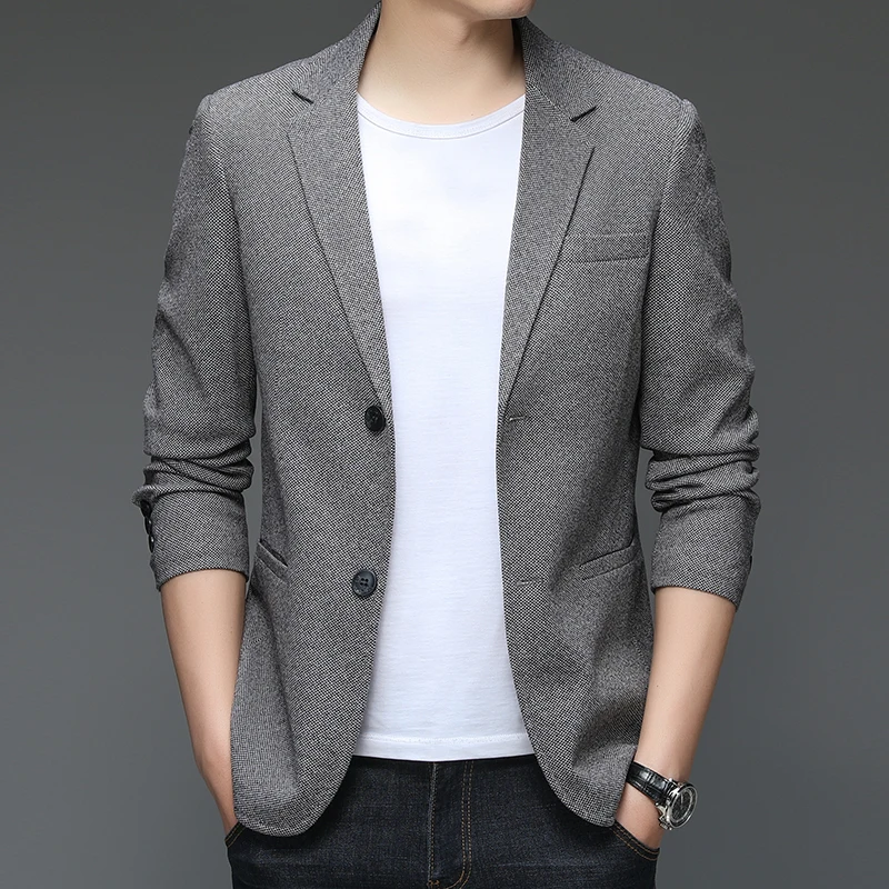 

2023 New Men's Korean Version of The Trend Fashion Business Gentleman Presided Over The British Style Casual Slim Wedding Blazer