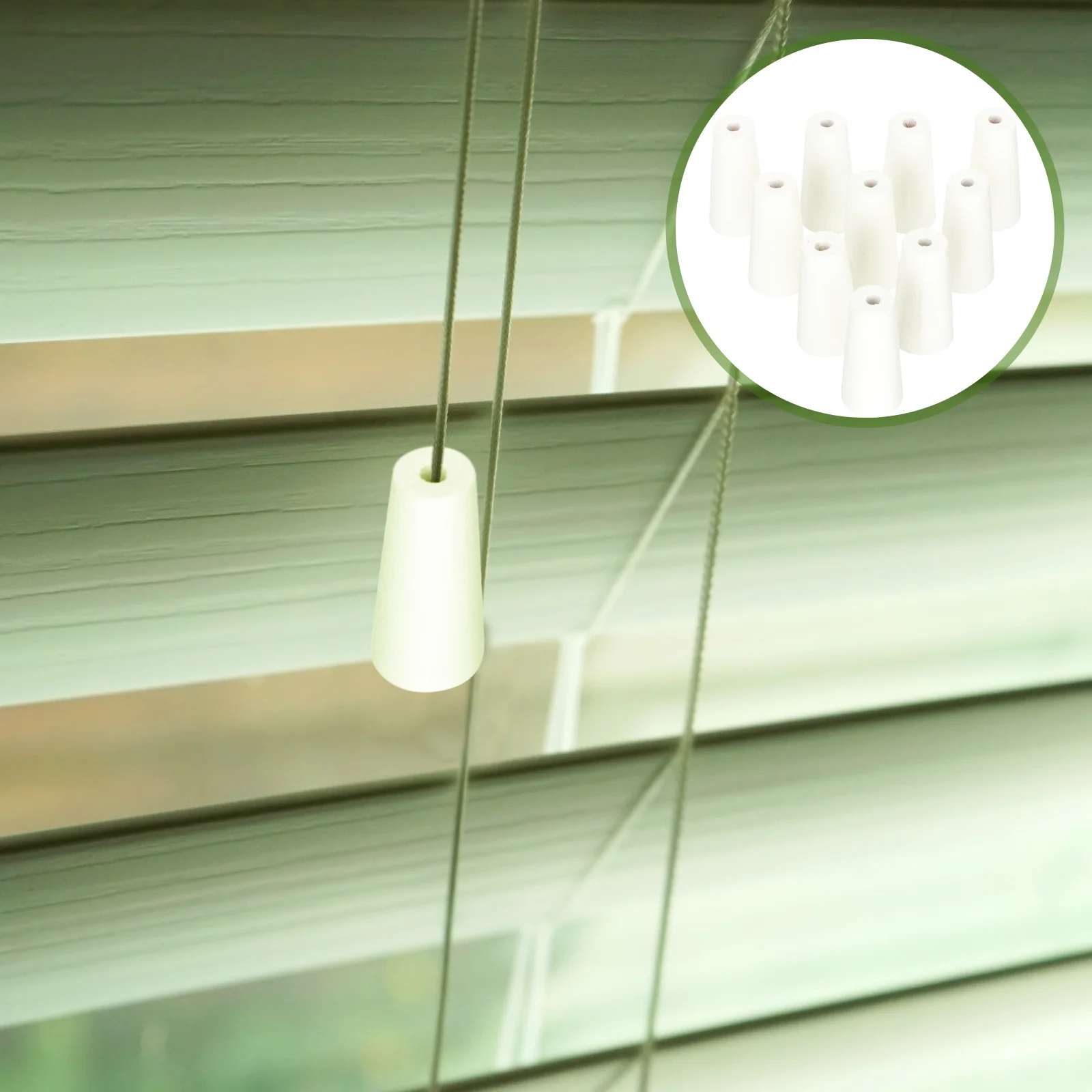 

12 Pcs Fringe Curtain Wooden Cord Pulls Knob White Tassel Blind Tassels Window Roller Pendant