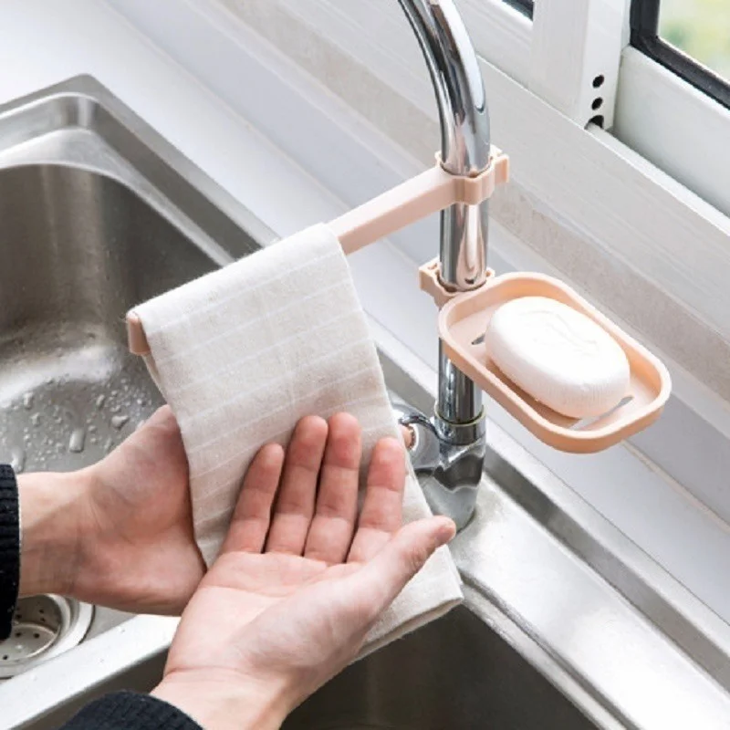 

Подвесная стойка для хранения для горячей раковины, держатель для хранения губки, зажим для кухонного смесителя в ванной комнате, зажим для посуды, зажим для ткани, полка, органайзер для сухих полотенец