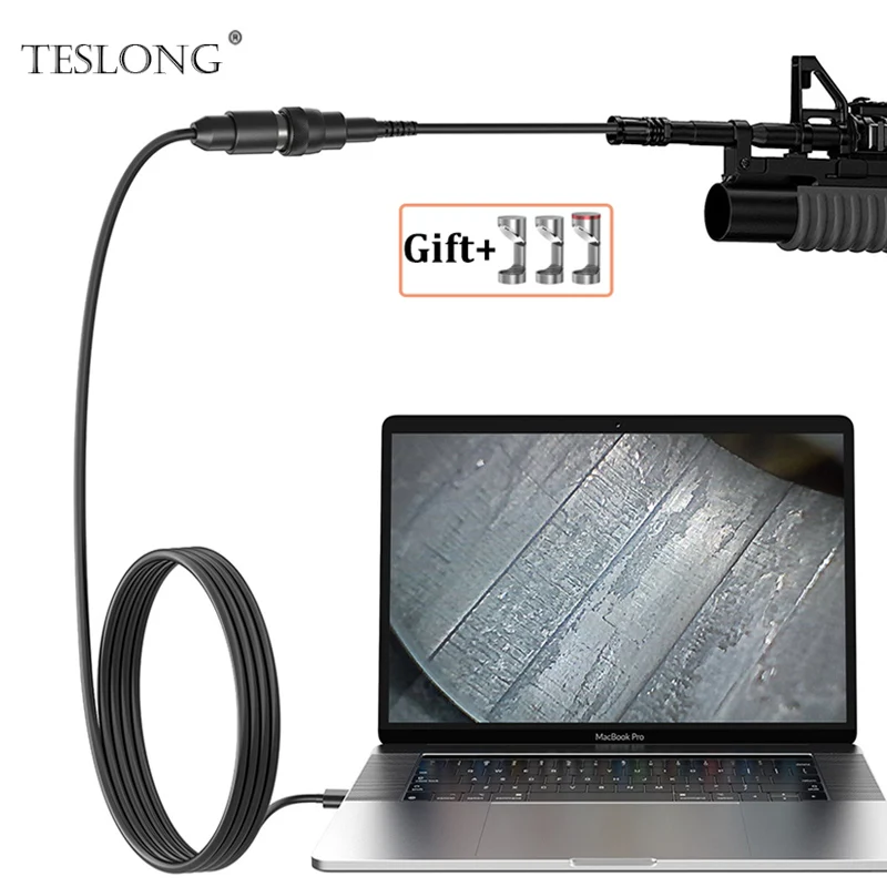 Teslong NTG100 Rifle Borescope Camera, 0.2inch Digital Hunting Cleaning Scope with LED Light, Fits .20 Caliber and Larger