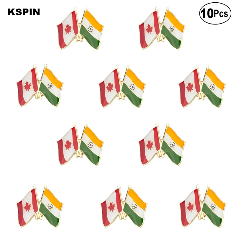 

Canada & India Flag Lapel Pin Flag badge Brooch Pins Badges 10Pcs a Lot