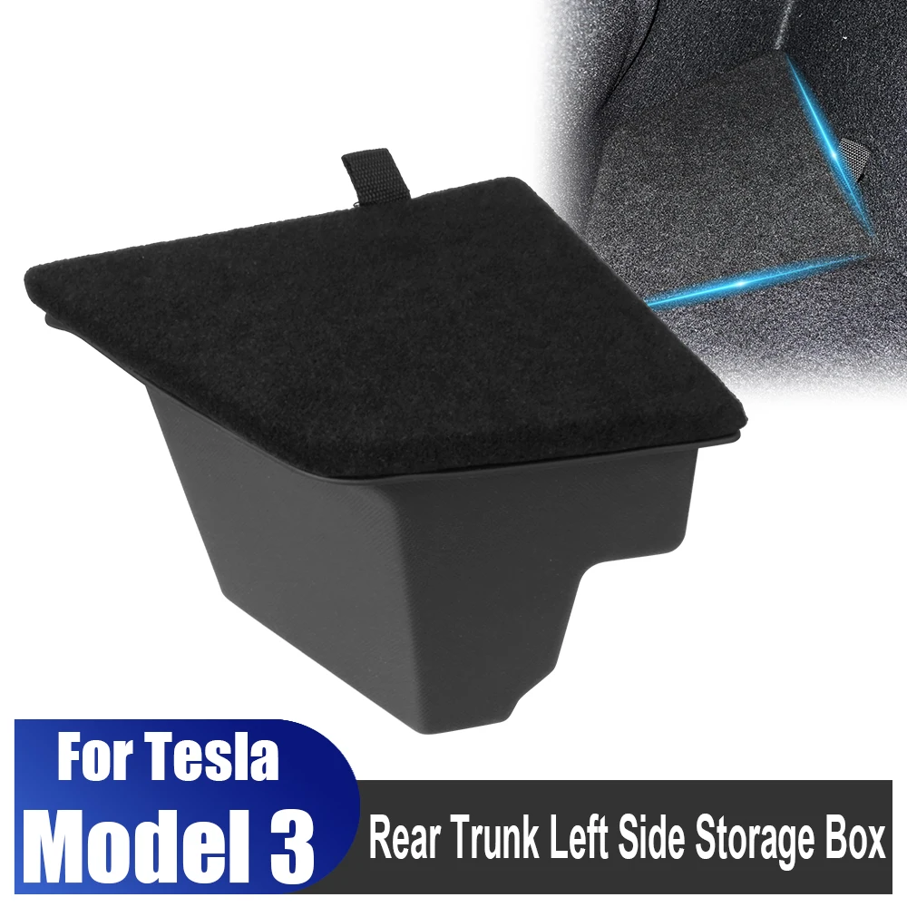 

For Tesla Model 3 2022 2021 Rear Trunk Left Side Storage Box Update Decoration Accessories Space Fire Extinguisher Partition