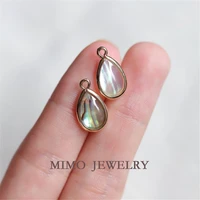 mimo jewelry bai bei bao bao color copper plated gold bag edge water drop shape pendant diy jewelry accessories