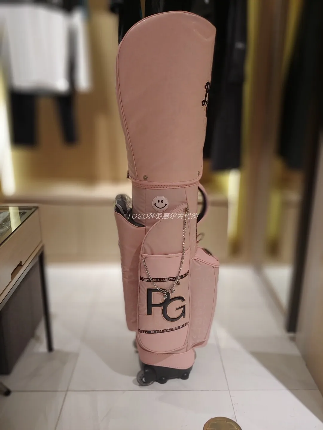 

Golf Bag Women Men Smile Face Chain Inline Ball Bag Golf Trolley Golf Bag with Wheels Caddy Bag