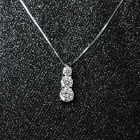 BOEYCJR 925 Silver  D color Elegant 3 Moissanite  VVS Engagement Wedding Pendant Necklace for Women Anniversary Gift