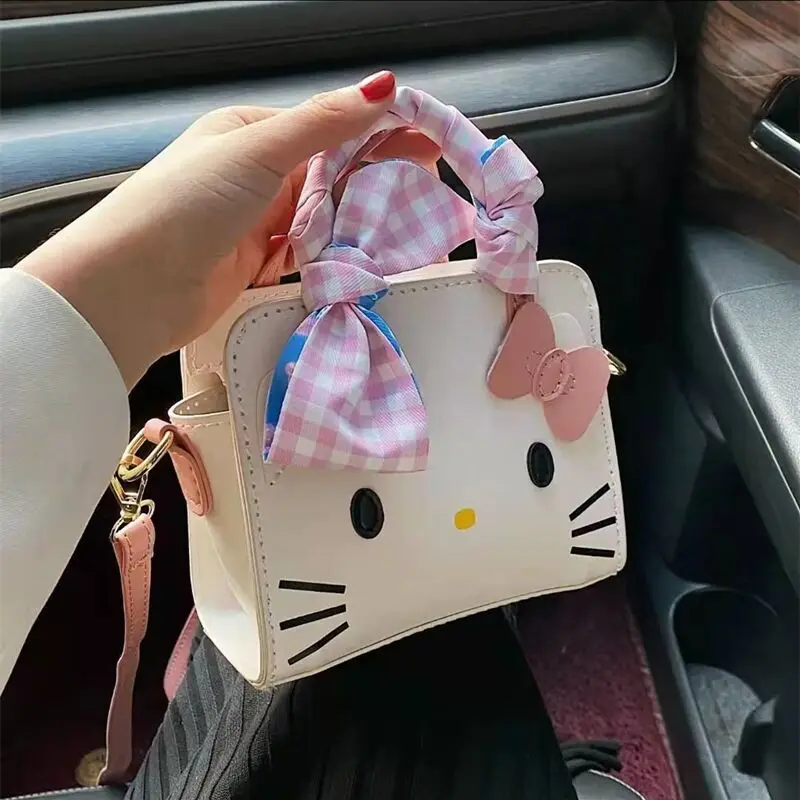 

Sanrio KT Cat Handmade Bags DIY Material Woven Bag Hand Sewn Self-made Single Shoulder Inclined Shoulder Bag Handheld Small Bag