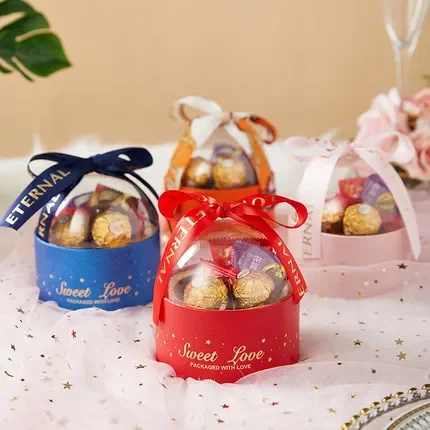 Новые прозрачные полусферы коробки для торта свадебные сувениры подарочная