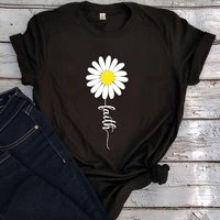 daisy faith shirt daisy tshirt for women mothers day gifts christian tee flower t shirt women inspirational graphic tees l
