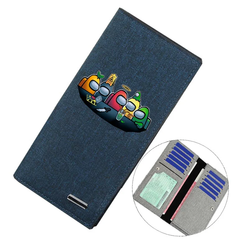 

Длинный кошелек с мультипликационным рисунком, кошелек для игр, Холщовый портативный многофункциональный кошелек для подростков, мужской ...