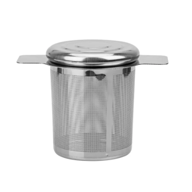 

Loose Leaf Tea Steeper Double Handles Infuser With Lid Stainless Steel Basket Strainer for Hanging on Teapots Mugs Cups