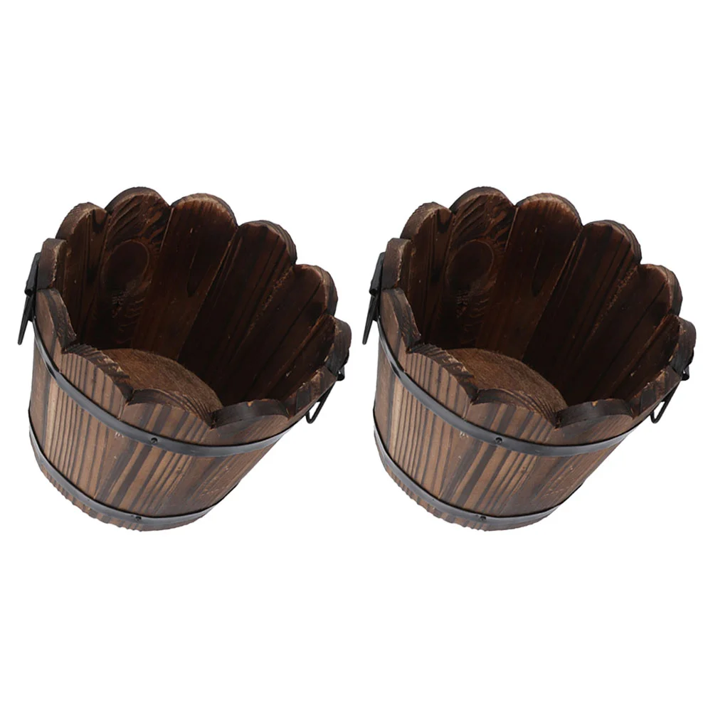 

Carbonized Wood Flowerpot Vegetable Potato Planting Holder Gardening Accessories Home Decor