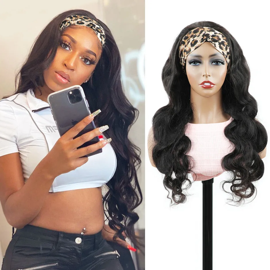 

Body Wave Headband Wig Brazilian Body Wave Human Hair Wigs Natural Color Body Wave Wig Glueless Wig for Women
