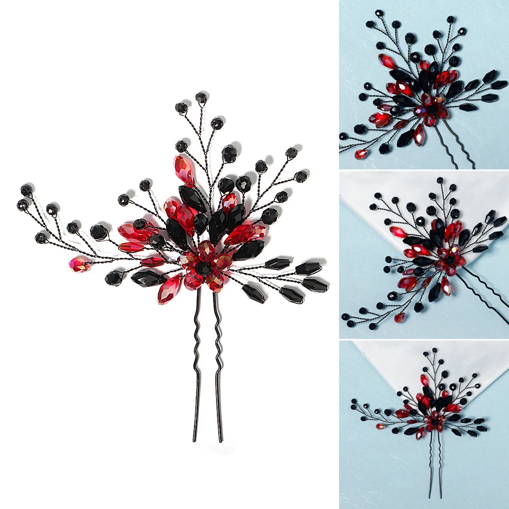 

Заколки для невесты с жемчугом женские, простые черные шпильки, свадебные аксессуары, Ювелирное Украшение для волос, тиара