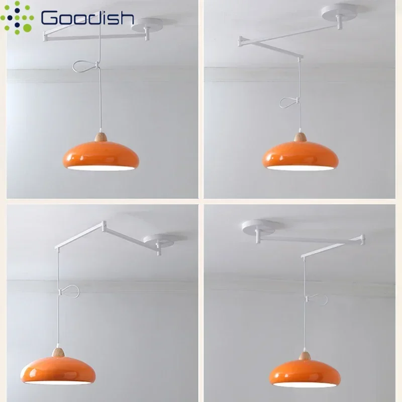 Фото Подвесные светильники Bauhaus Nordic Ambiance с регулируемым кронштейном и LED-подсветкой, художественные креативные лампы для гостиной, домашнего декора, люстра №5