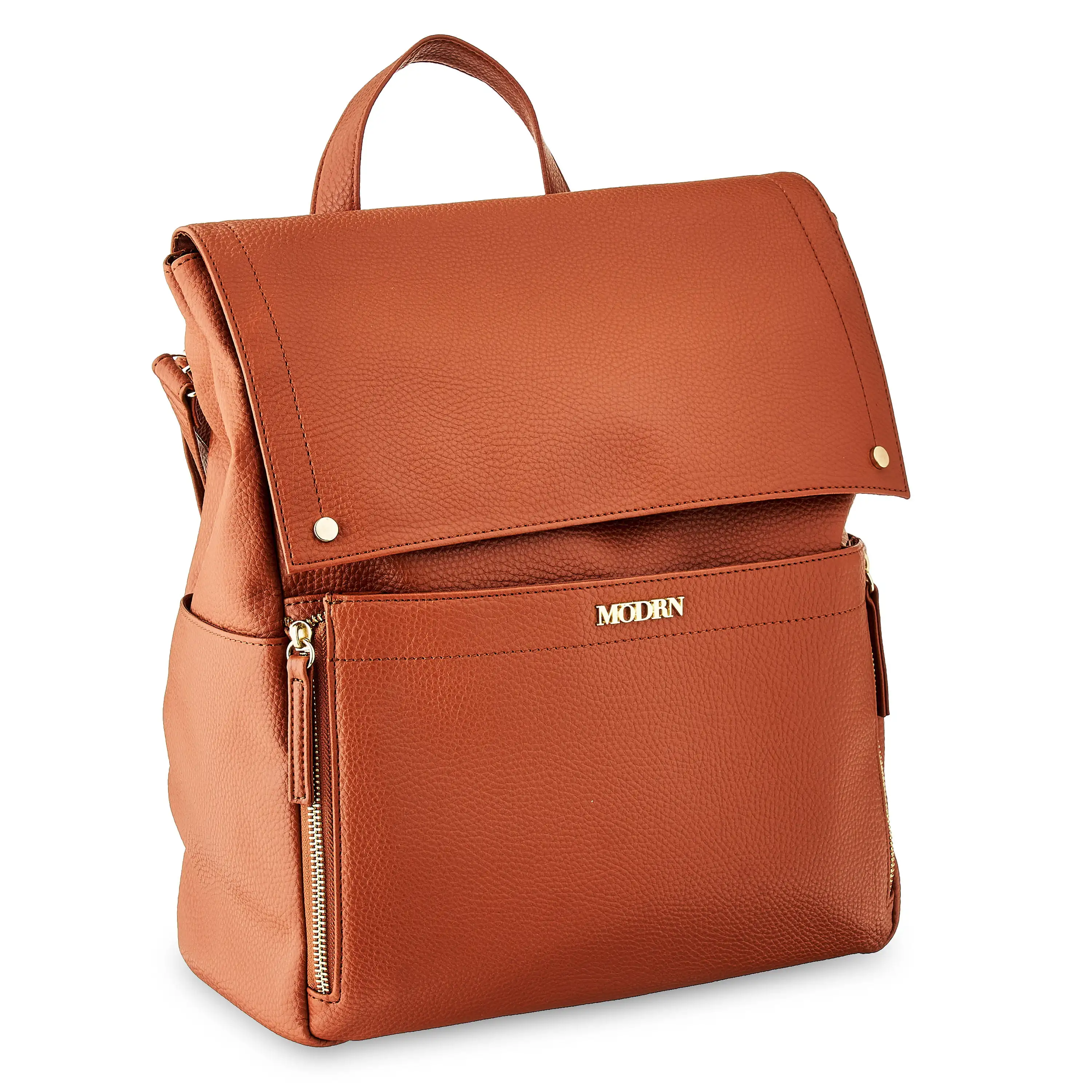 

backpack Charli Diaper Bag in Cognac, Convertible Backpack with Adjustable Straps