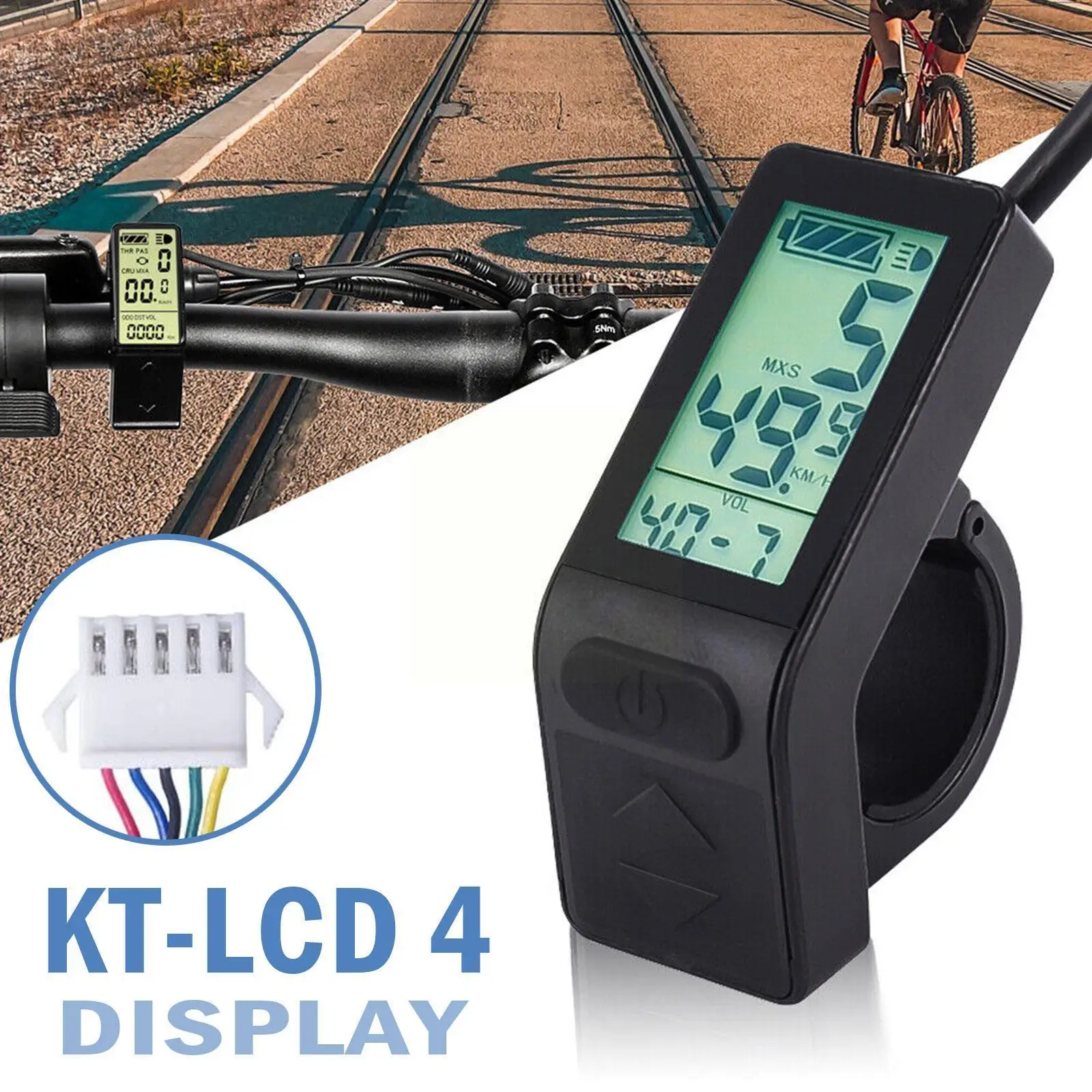 

Electric Bicycle Lcd Display Speed Battery Power Indicator Lcd4 Dashboard For Kt 24v 36v 48v E-bike Scooter X5g1