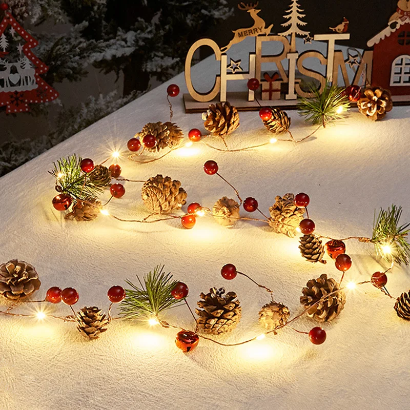 

Decorations Christmas 2022 Christmas Tree Decoration LED Light Pine Cone Bell Lantern Decoration Christmas Pendant Drop Ornament