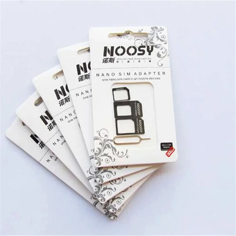 

200Sets NEW Nano SIM Card Adapter 4 in 1 micro sim adapter with Eject Pin Key Retail Package for iPhone for Samsung